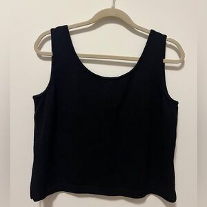 St. John Black Scoop Neck Tank Top Sz S Santana knit